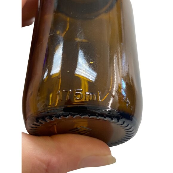 Amber Glass Jar With Black Screw Lid 175ml Apothecary Style For Storage Or Decor - Picture 2 of 5